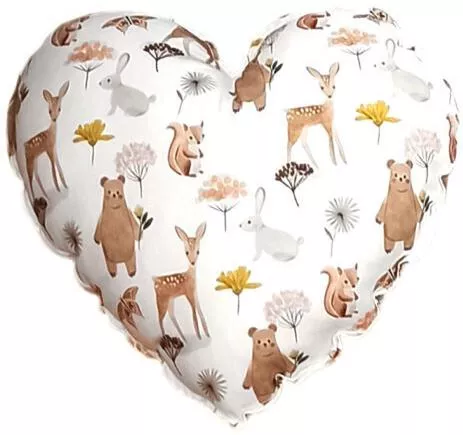 Διακοσμητικό Μαξιλάρι Κούνιας Baby Star Forest Friends Καρδιά 55x55cm Λευκό