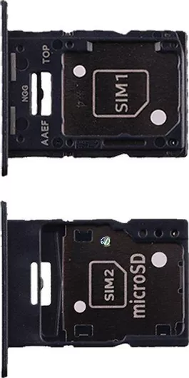 Samsung A15 5G A156 SIM Card and Memory Holder - Black (Original Service Pack GH98-48940A)