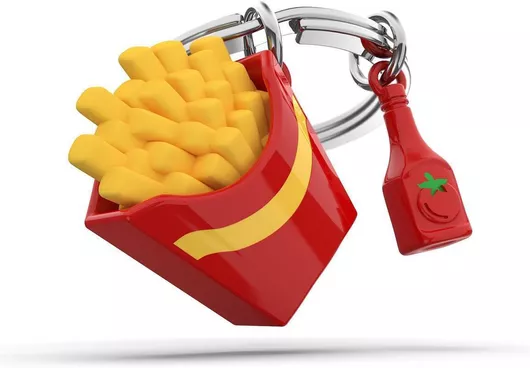 Μπρελόκ 3d French Fries Κέτσαπ Μαύρο