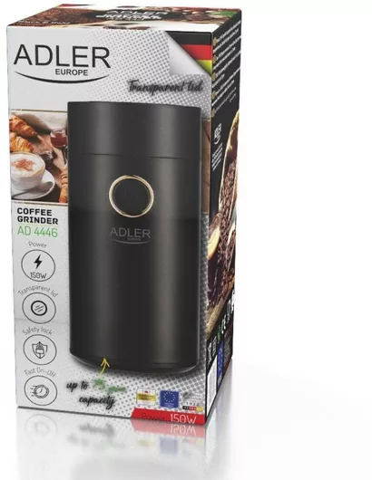 Ηλεκτρικός Μύλος Καφέ Adler 150W με Χωρητικότητα 75gr Μαύρο