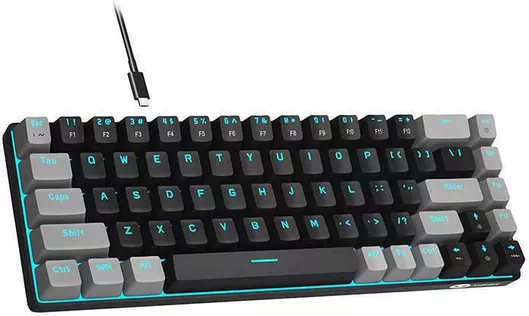 Gaming Μηχανικό Πληκτρολόγιο MageGee MK-BOX 65% με Custom Red διακόπτες & Φωτιζόμενα πλήκτρα Αγγλικό US Grey / Black