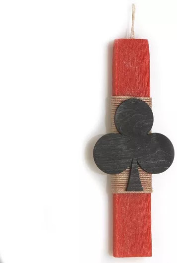 Πασχαλινή Λαμπάδα Πλακέ Αρωματική & Χειροποίητη Κόκκινη