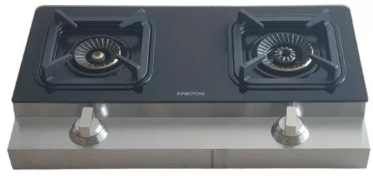 Proton Επιτραπέζια Εστία Υγραερίου Διπλή Μαύρη