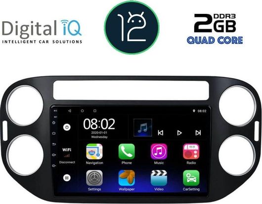 Ηχοσύστημα Αυτοκινήτου Digital IQ για VW Tiguan 2004-2016 με Bluetooth / USB / WiFi / GPS & Οθόνη Αφής 9"