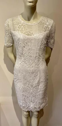 Silvian Heach Mini Φόρεμα για Γάμο / Βάπτιση με Δαντέλα Λευκό