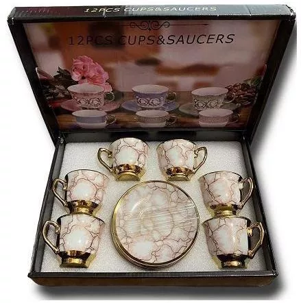 Σετ Φλιτζάνια Καφέ από Πορσελάνη 12τμχ 6949385136185 Καφέ