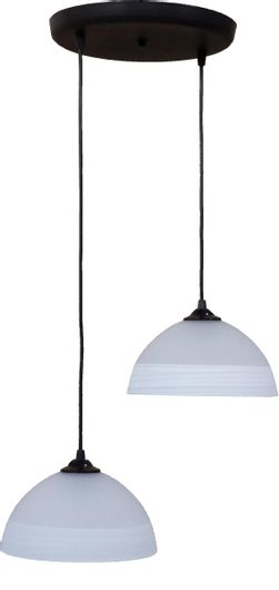 Κρεμαστό Φωτιστικό Heronia GL-1020PENDEL Fasa Κλασικό Δίφωτο Καμπάνα με Ντουί E27 Λευκό