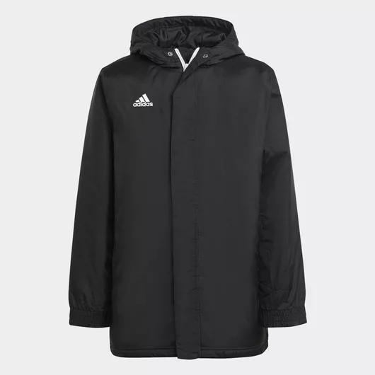 adidas Παιδικό Αθλητικό Μπουφάν Μακρύ με Επένδυση & Κουκούλα Μαύρο Entrada 22 Stadium