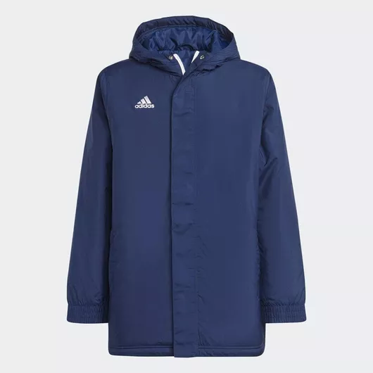 adidas Παιδικό Αθλητικό Μπουφάν Μακρύ με Επένδυση & Κουκούλα Μπλε Entrada 22 Stadium