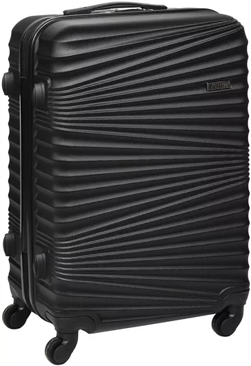 Βαλίτσα Ταξιδίου Keskor Μεσαία Σκληρή Ύψους 64cm με 4 Ρόδες Μαύρο