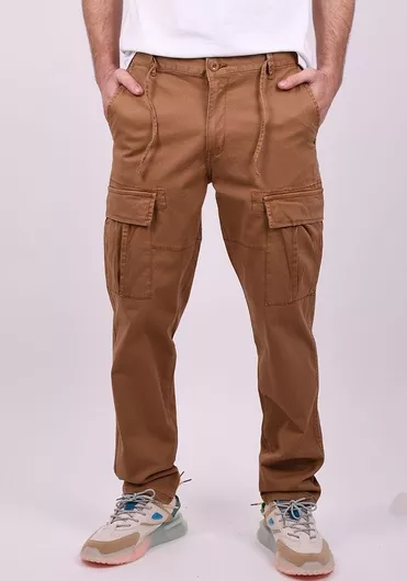 Dsplay Ανδρικό Παντελόνι Cargo σε Relaxed Εφαρμογή Καφέ