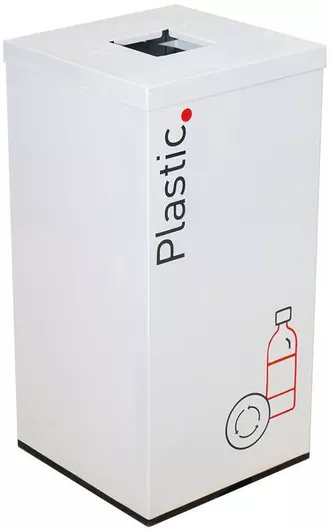 Κάδος Ανακύκλωσης Molyto Μεταλλικός 35x35x70cm 80lt Λευκός