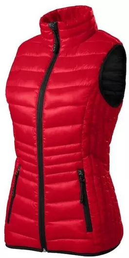 Malfini Κοντό Γυναικείο Αμάνικο Puffer Μπουφάν Κόκκινο