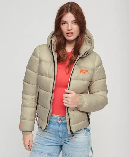 Superdry Κοντό Γυναικείο Bomber Jacket Μπεζ