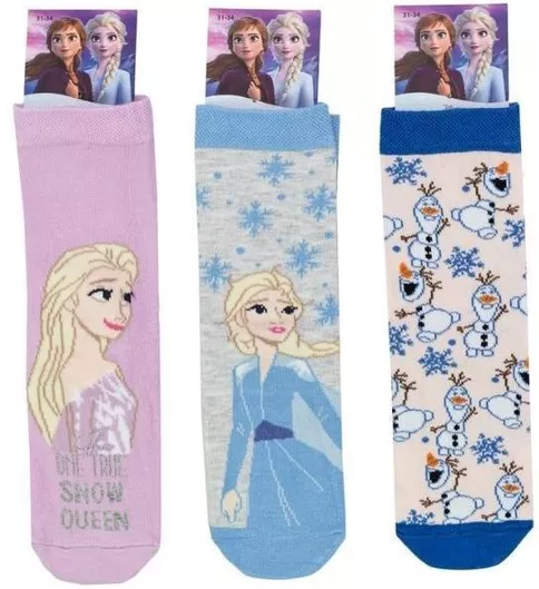 Παιδικές κάλτσες για κορίτσι Disney FROZEN Βαμβακερές 3 ζευγάρια Πολύχρωμο