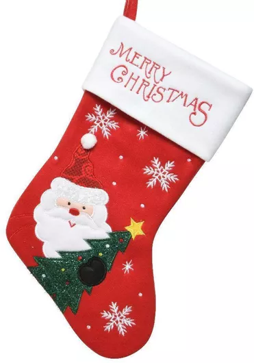 Χριστουγεννιάτικη Διακοσμητική Κάλτσα με Άγιο Βασίλη