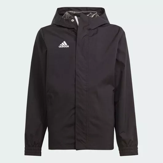 adidas Παιδικό Αθλητικό Μπουφάν Κοντό Αντιανεμικό με Κουκούλα Μαύρο Entrada 22 All-Weather