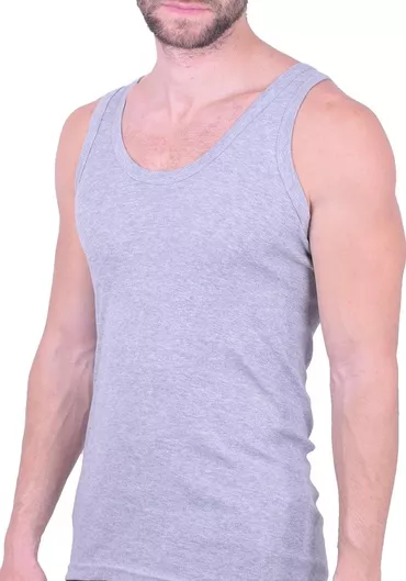 Ανδρική βαμβακερή αμάνικη φανέλα γκρι Γκρι