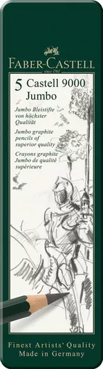 Μολύβια Faber-Castell Jumbo 9000 Σετ 5 HB Γκρι