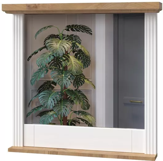 Καθρέπτης Τοίχου Polihome Tahoma με Λευκό Ξύλινο Πλαίσιο 79x84cm