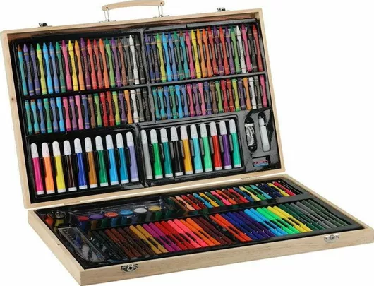 Σετ Ζωγραφικής με Ξύλινο Βαλιτσάκι 47.8x27.5x4.5cm 179cm