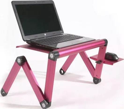 Smart Foldable T8 Τραπεζάκι για Laptop με 2 Ανεμιστήρες Φούξια