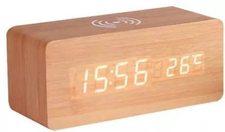 Επιτραπέζιο Ψηφιακό Ρολόι με Ξυπνητήρι & Ασύρματη Φόρτιση 10952