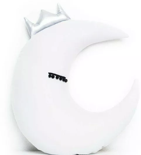 Διακοσμητικό Μαξιλάρι Κούνιας CozyDots Half Moon With Crown 40x40cm Γκρι