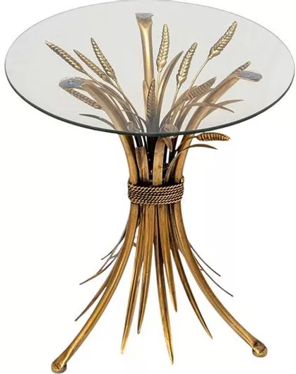 Τραπεζάκι Σαλονιού Στρογγυλό Γυάλινο Χρυσό Μ51xΠ51xΥ62cm