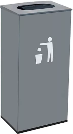 Κάδος Απορριμμάτων Molyto Μεταλλικός 60lt Γκρι