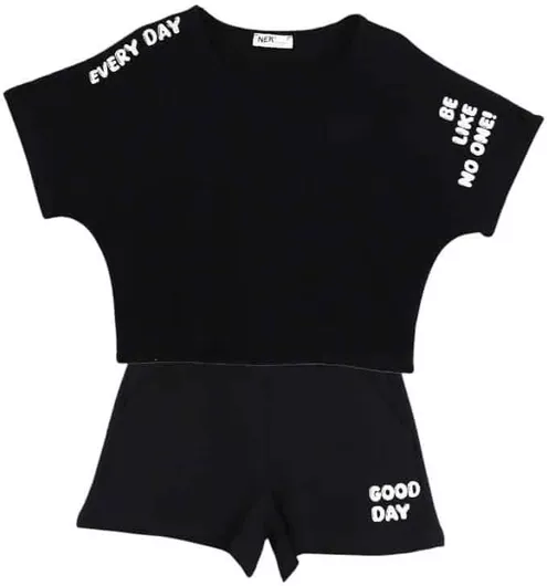 Nek Kids Wear Παιδικό Σετ με Σορτς Καλοκαιρινό 2τμχ Μαύρο