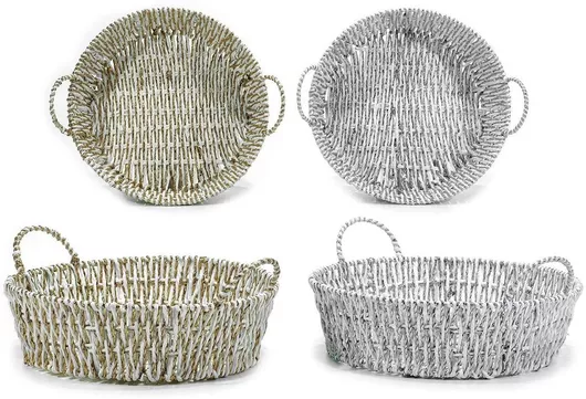 ArteLibre Christmas Figure Basket White Length 36cm