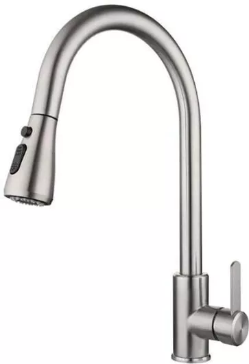 Varte Μπαταρία Κουζίνας Πάγκου με Ντουζ Ασημί