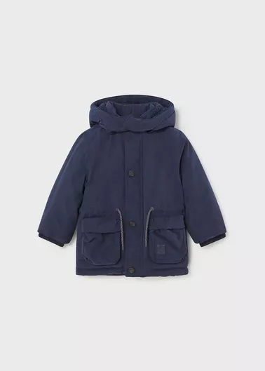 Παιδικό Παρκά Μακρύ με Κουκούλα Navy Blue