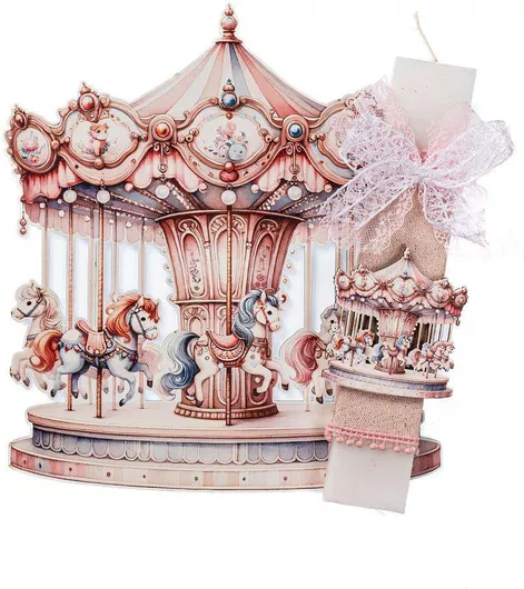 Πασχαλινή Λαμπάδα Χειροποίητη Πλακέ 25cm. Μπεζ