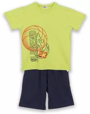 Nek Kids Wear Παιδικό Σετ με Σορτς Καλοκαιρινό 2τμχ ΛΑΧΑΝΙ