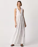 Pepe Jeans Nathan Maxi Καλοκαιρινό All Day Φόρεμα Βαμβακερό Λευκό