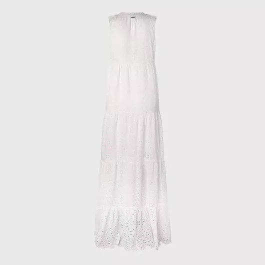 Pepe Jeans Nathan Maxi Καλοκαιρινό All Day Φόρεμα Βαμβακερό Λευκό