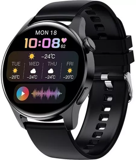 Alfa Care Kepler S25 Aluminium Smartwatch με Παλμογράφο Μαύρο