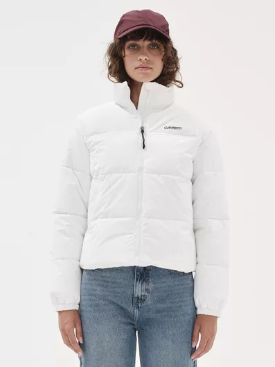 Emerson Κοντό Γυναικείο Puffer Μπουφάν White