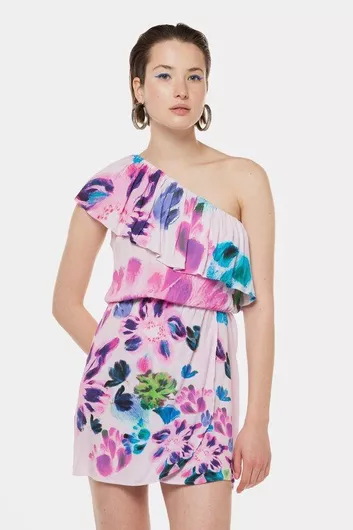 Desigual Mini Φόρεμα Πλεκτό με Βολάν