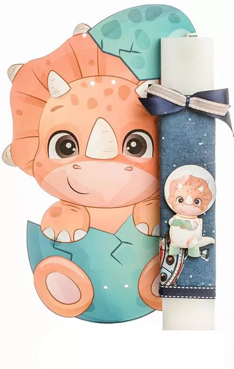 Feeling Wood Χειροποιητη Λαμπαδα Κατασκευαστης Δεινοσαυρακι Αστροναυτης MPN Πορτοκαλι Διαστασεις Ποσοτητα Χρωμα