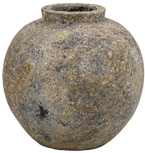 Κεραμικο Βαζο Fylliana Fl3115 29x30εκ Χρωμα Γκρι Βεραμαν Καφε 957-125-005