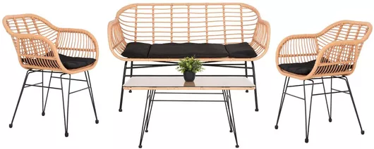 Σετ Σαλονιού Εξωτερικού Χώρου Μπεζ 4τμχ