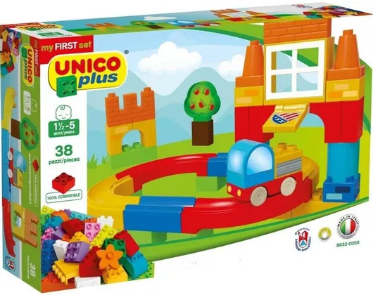 Τουβλάκι Unico Mini Cars για 1.5+ Ετών 38τμχ