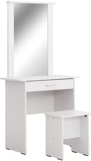 Τουαλέτα Κρεβατοκάμαρας Crystel Ξύλινη με Καθρέπτη 74x39x155cm Λευκό
