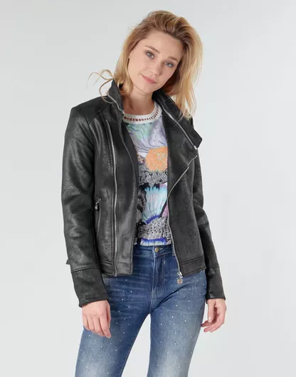Desigual Γυναικείο Biker Jacket Μαύρο