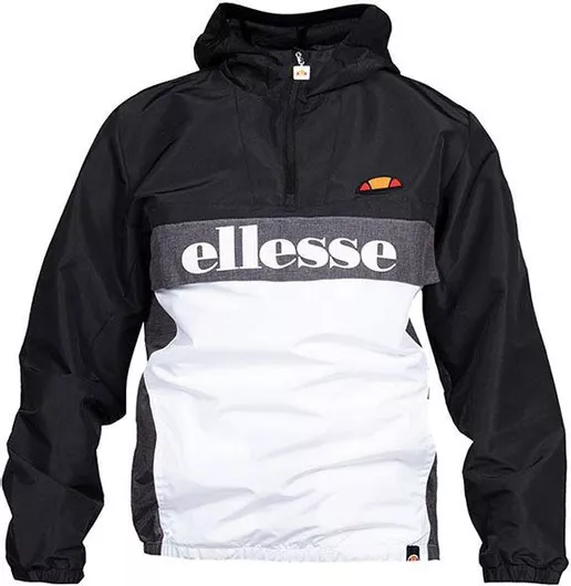 Ellesse Παιδικό Αθλητικό Μπουφάν Κοντό Αντιανεμικό με Κουκούλα Μαύρο Garinos