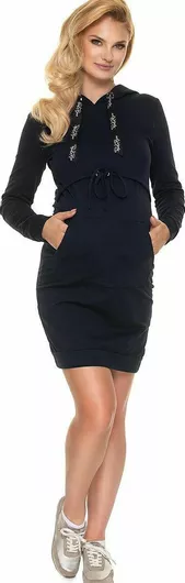 PeeKaBoo 1712 Μακρυμάνικο Φόρεμα Εγκυμοσύνης Navy Μπλε