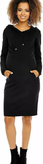 PeeKaBoo 1580 Μακρυμάνικο Φόρεμα Εγκυμοσύνης Μαύρο